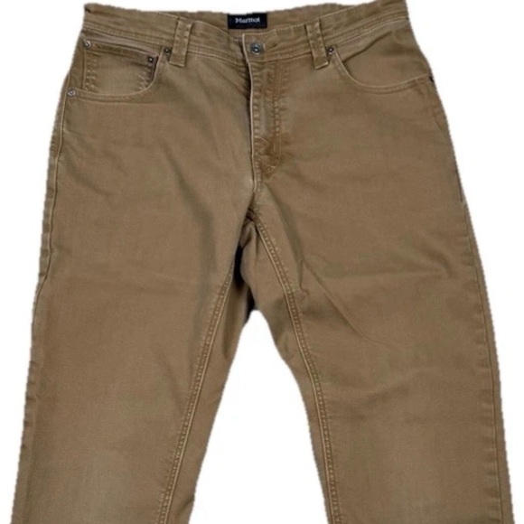 Marmot Other - Marmot Men's Morrison Jeans 32x30 Tan Denim Outdoor Hiking Straight Leg 5 Pocket